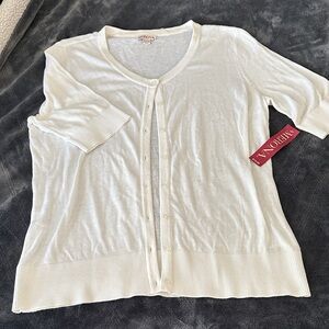 New Merona White Button-Up light weight Cardigan XL